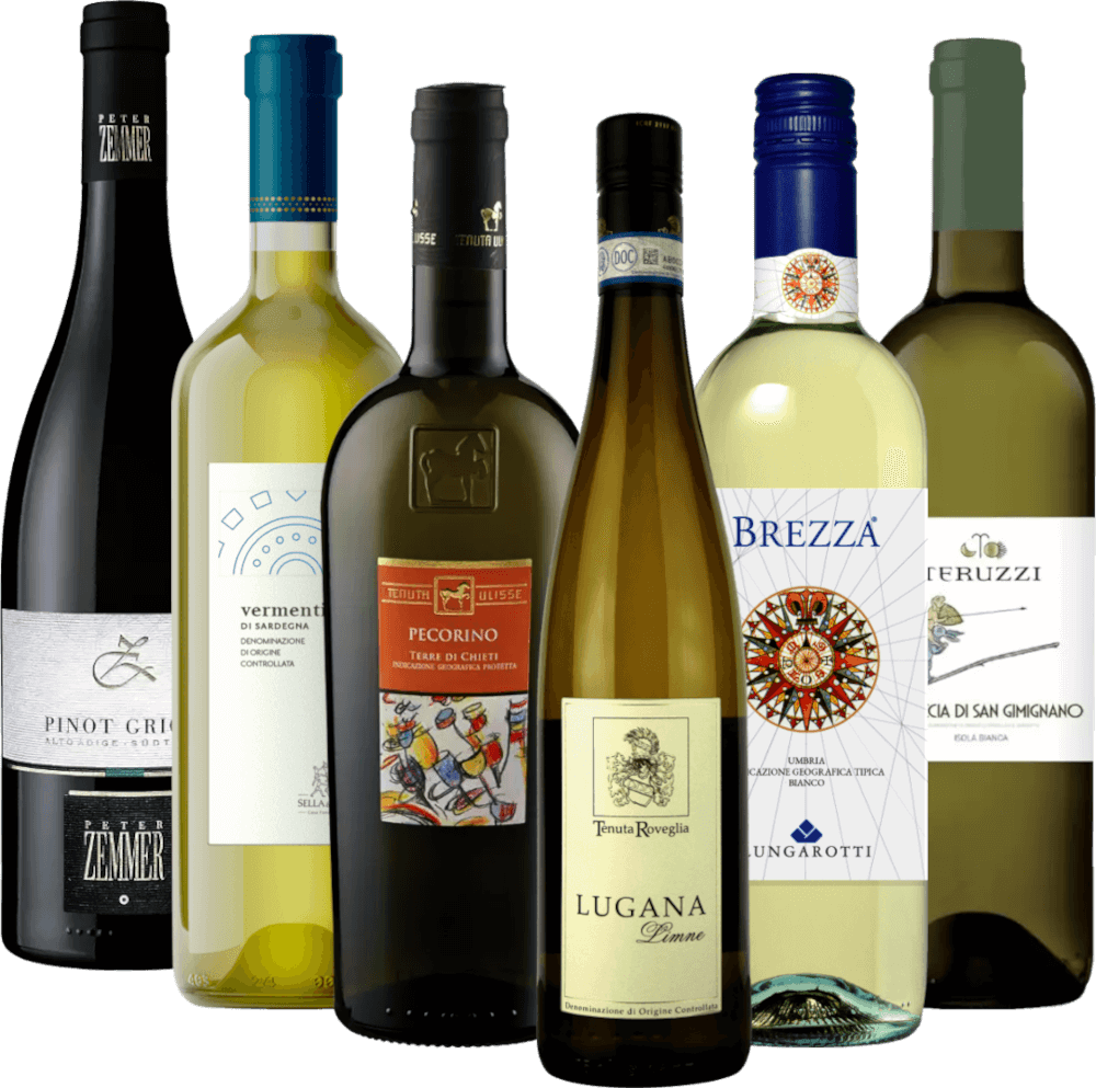 Collection de vins DOCG et DOC italiens rouges et blancs